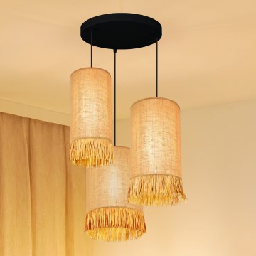 Brilagi - Luster na sajli WINNETOU TUBES 3xE27/15W/230V smeđa/crna