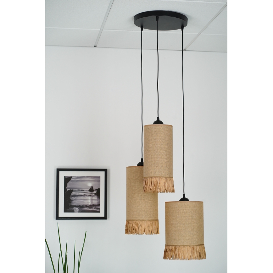 Brilagi - Luster na sajli WINNETOU TUBES 3xE27/15W/230V smeđa/crna