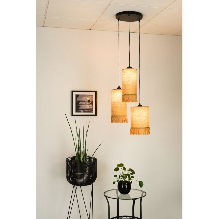 Brilagi - Luster na sajli WINNETOU TUBES 3xE27/15W/230V smeđa/crna