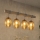 Brilagi - Luster na sajli WOOD GLASS 4xE27/60W/230V borovina/siva/zadimljeno-smeđa