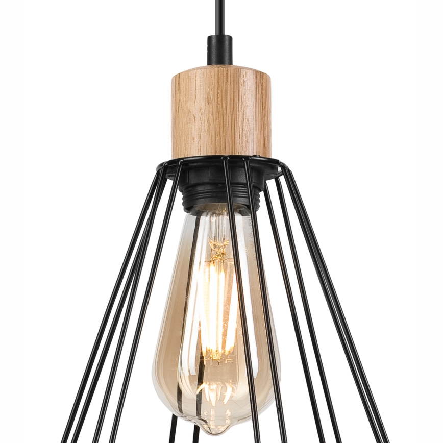 Brilagi - Luster na sajli WOODY BASKET 3xE27/60W/230V hrast
