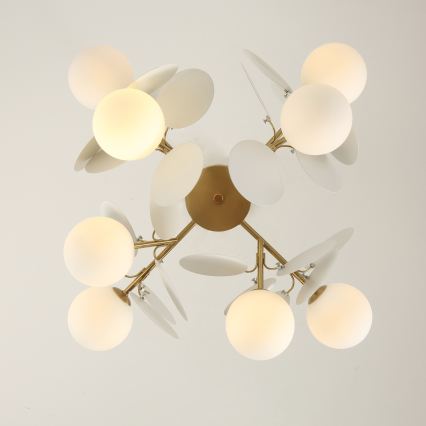 Brilagi - Luster na šipci BALMO 8xG9/9W/230V Ø 60 cm zlatna/bijela