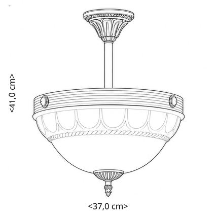 BRILAGI - Luster na šipci DAHLIA 3xE27/40W/230V promjer 37 cm mesing