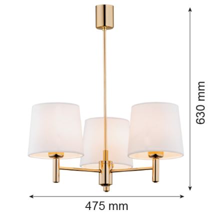 Brilagi - Luster na šipci MONTE 3xE27/15W/230V krem/zlatna