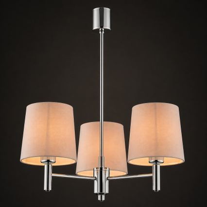 Brilagi - Luster na šipci MONTE 3xE27/60W/230V bež/sjajni krom