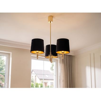 Brilagi - Luster na šipci MONTE 3xE27/60W/230V crna/zlatna