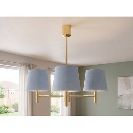 Brilagi - Luster na šipci MONTE 3xE27/60W/230V plava/zlatna