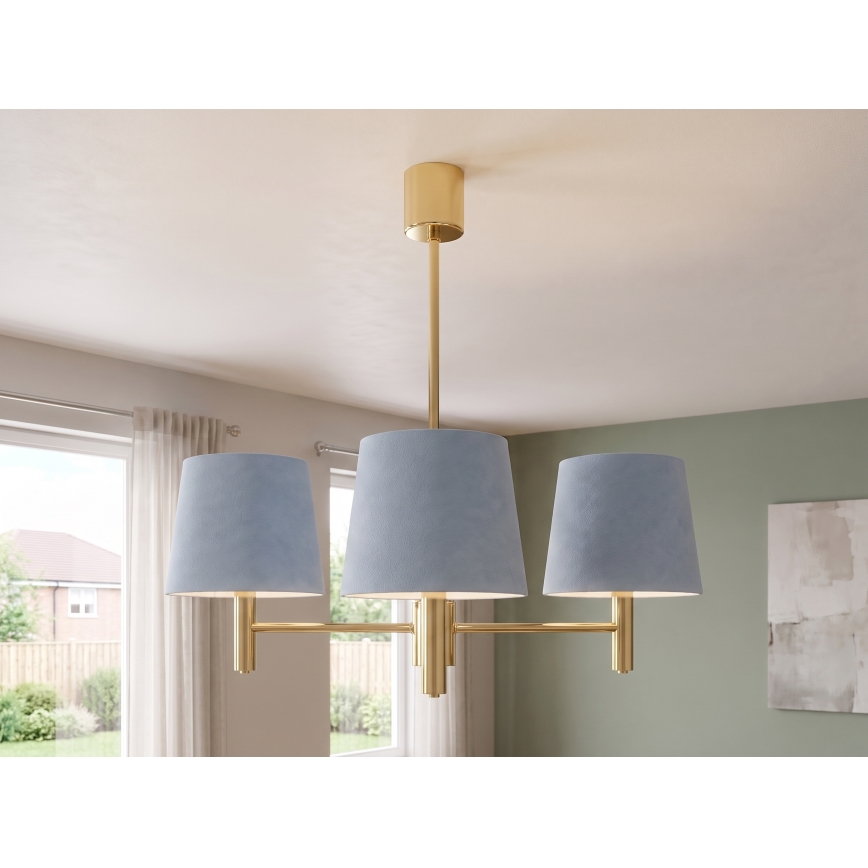 Brilagi - Luster na šipci MONTE 3xE27/60W/230V plava/zlatna