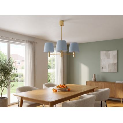 Brilagi - Luster na šipci MONTE 3xE27/60W/230V plava/zlatna