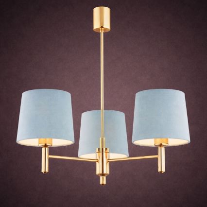 Brilagi - Luster na šipci MONTE 3xE27/60W/230V plava/zlatna