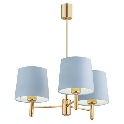 Brilagi - Luster na šipci MONTE 3xE27/60W/230V plava/zlatna