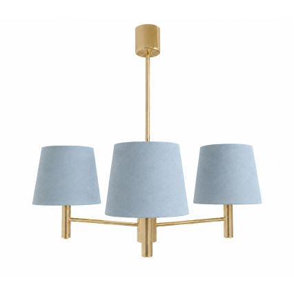 Brilagi - Luster na šipci MONTE 3xE27/60W/230V plava/zlatna