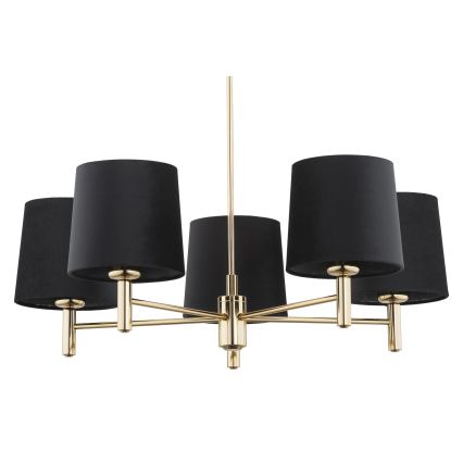 Brilagi - Luster na šipci MONTE 5xE27/15W/230V crna/zlatna