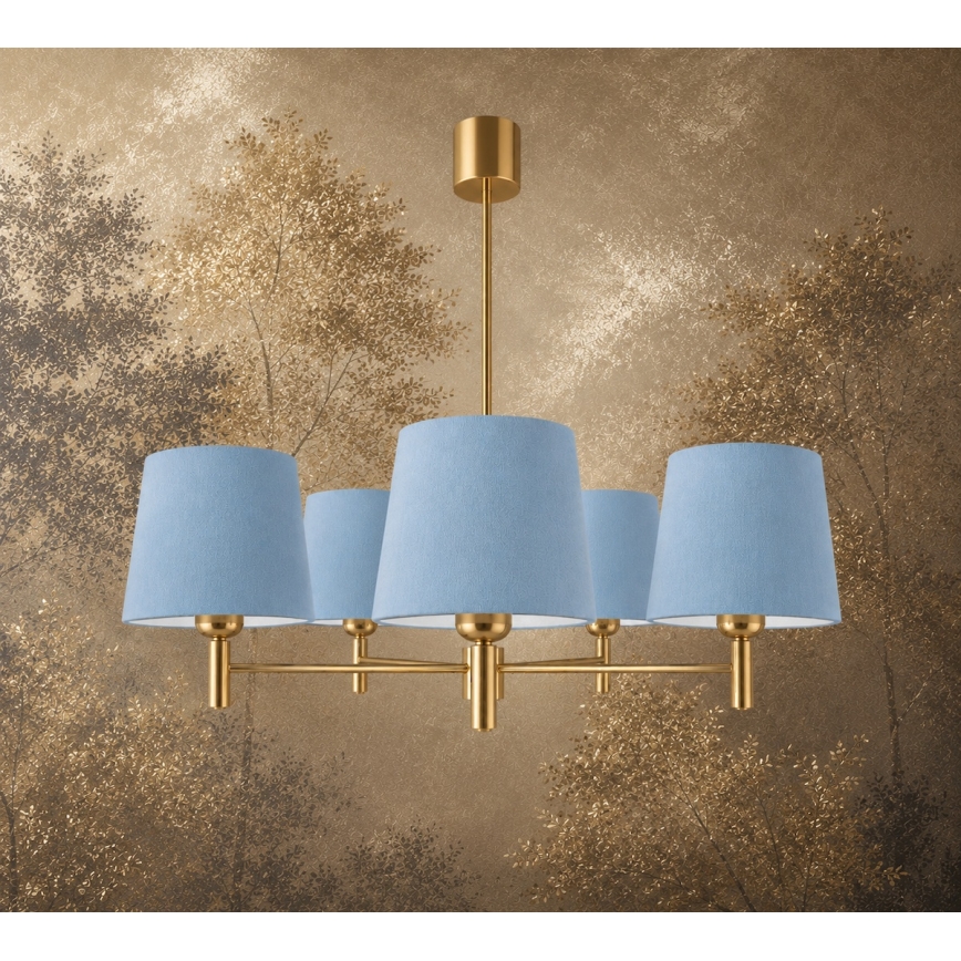 BRILAGI - Luster na šipci MONTE 5xE27/60W/230V plava/zlatna
