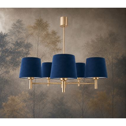 Brilagi - Luster na šipci MONTE 5xE27/60W/230V plava/zlatna