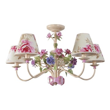 BRILAGI - Luster na šipci ROMANCE 5xE14/40W/230V višebojan/bež/patina