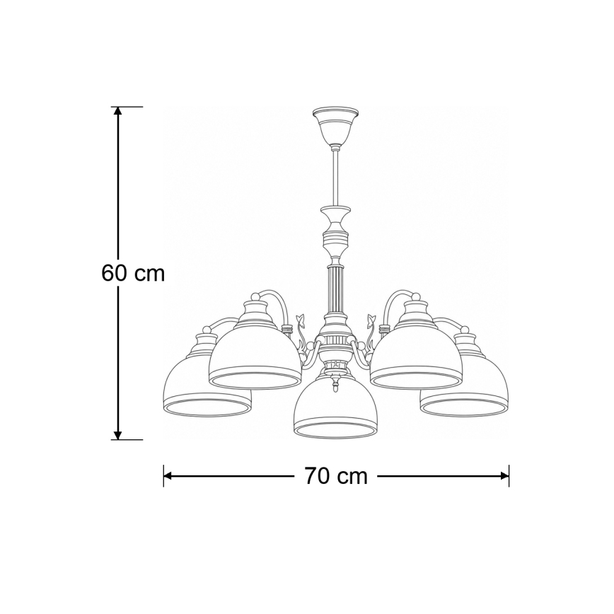 BRILAGI - Luster na šipci TAURUS 5xE27/15W/230V Ø 70 cm brončani