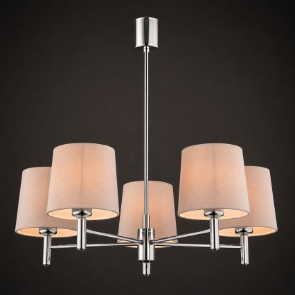 Brilagi - Luster na stalku MONTE 5xE27/60W/230V bež/sjajni krom