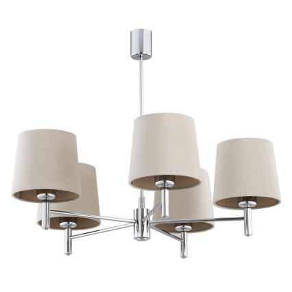 Brilagi - Luster na stalku MONTE 5xE27/60W/230V bež/sjajni krom