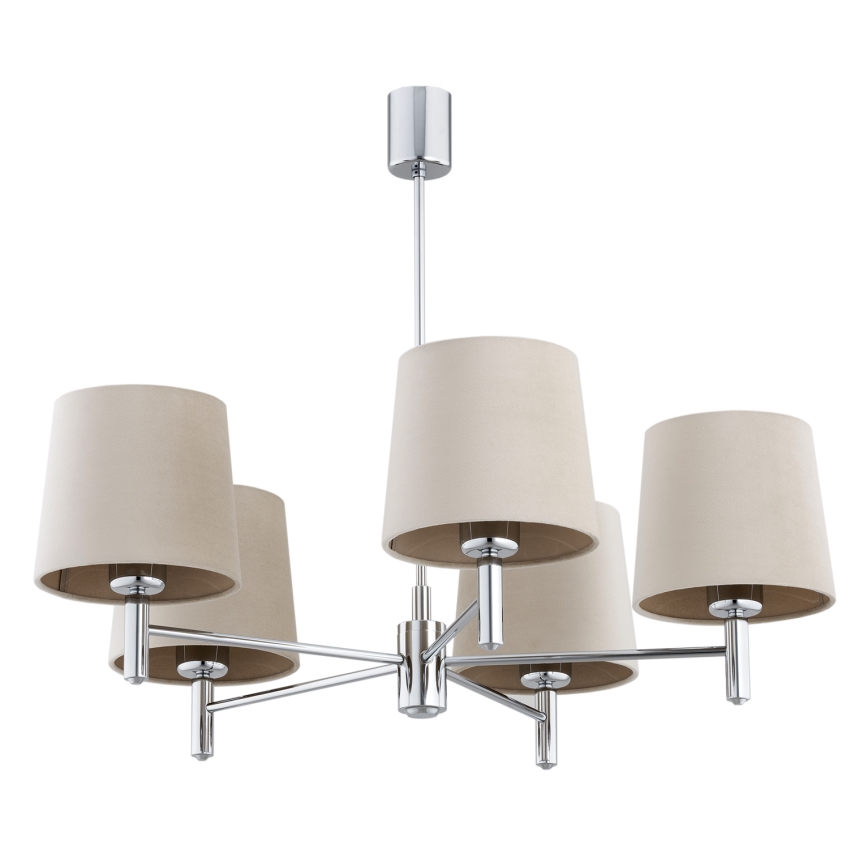 Brilagi - Luster na stalku MONTE 5xE27/60W/230V bež/sjajni krom