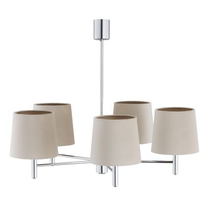 Brilagi - Luster na stalku MONTE 5xE27/60W/230V bež/sjajni krom