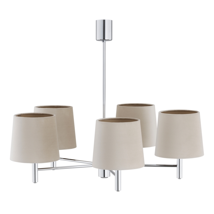 Brilagi - Luster na stalku MONTE 5xE27/60W/230V bež/sjajni krom