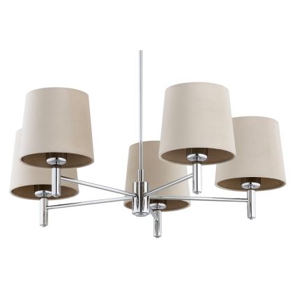 Brilagi - Luster na stalku MONTE 5xE27/60W/230V bež/sjajni krom