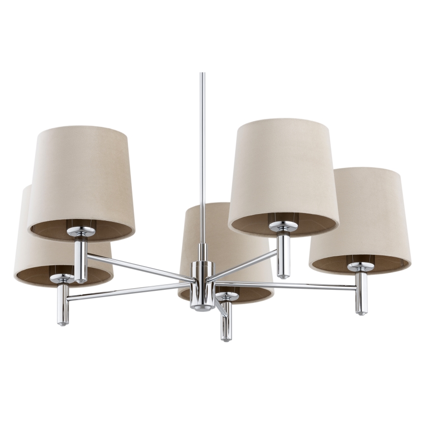 Brilagi - Luster na stalku MONTE 5xE27/60W/230V bež/sjajni krom