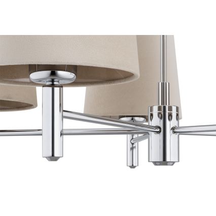 Brilagi - Luster na stalku MONTE 5xE27/60W/230V bež/sjajni krom