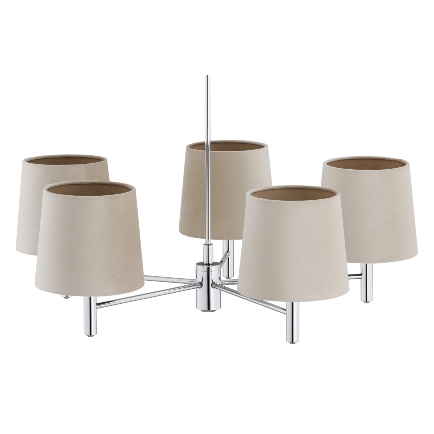 Brilagi - Luster na stalku MONTE 5xE27/60W/230V bež/sjajni krom