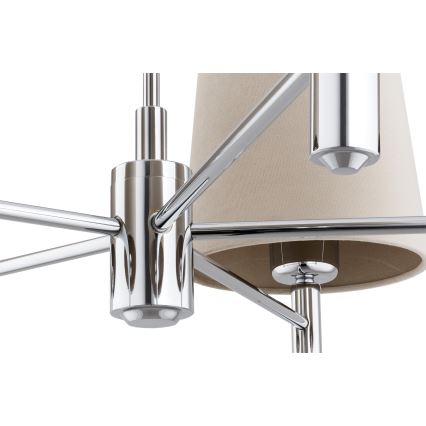 Brilagi - Luster na stalku MONTE 5xE27/60W/230V bež/sjajni krom