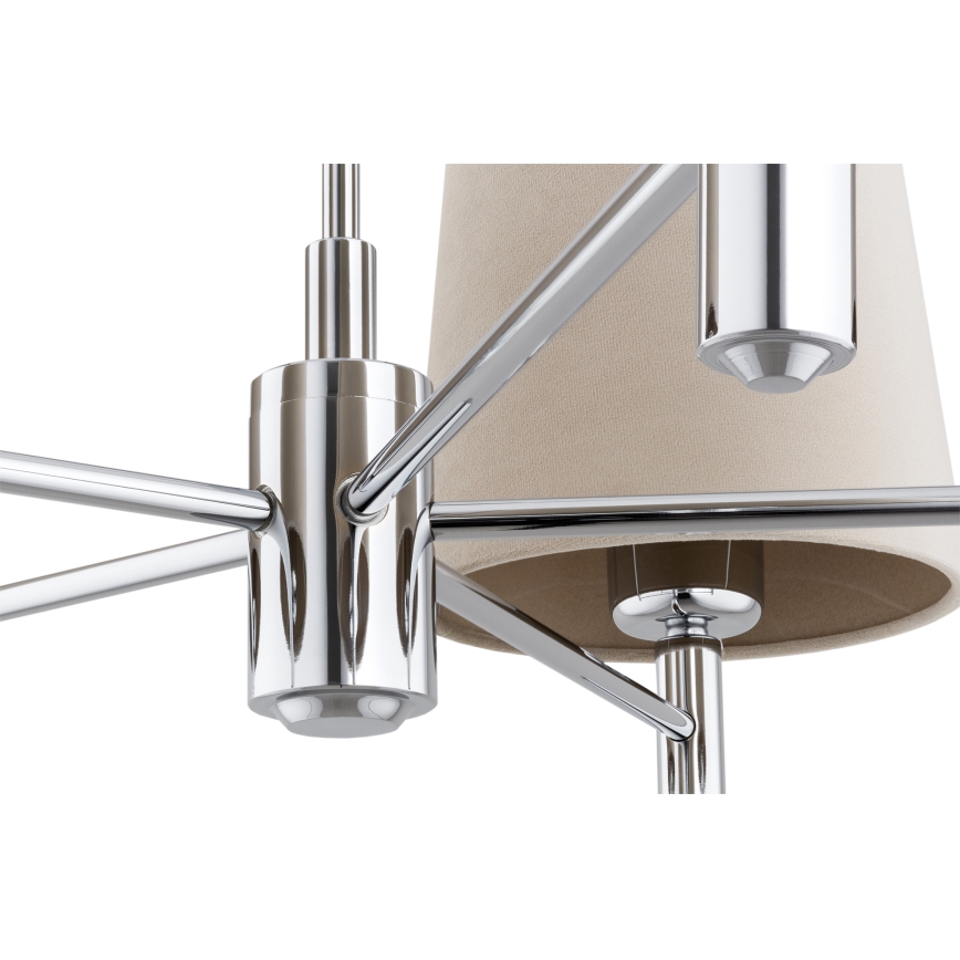 Brilagi - Luster na stalku MONTE 5xE27/60W/230V bež/sjajni krom