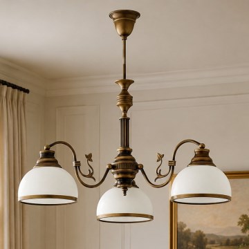 Brilagi - Luster na štangu TAURUS 3xE27/15W/230V Ø 70 cm bronza