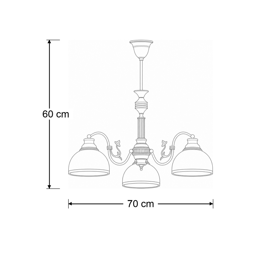 BRILAGI - Luster na štangu TAURUS 3xE27/15W/230V Ø 70 cm bronza