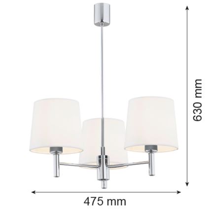 Brilagi - Luster na štapu MONTE 3xE27/15W/230V krem/sjajni krom