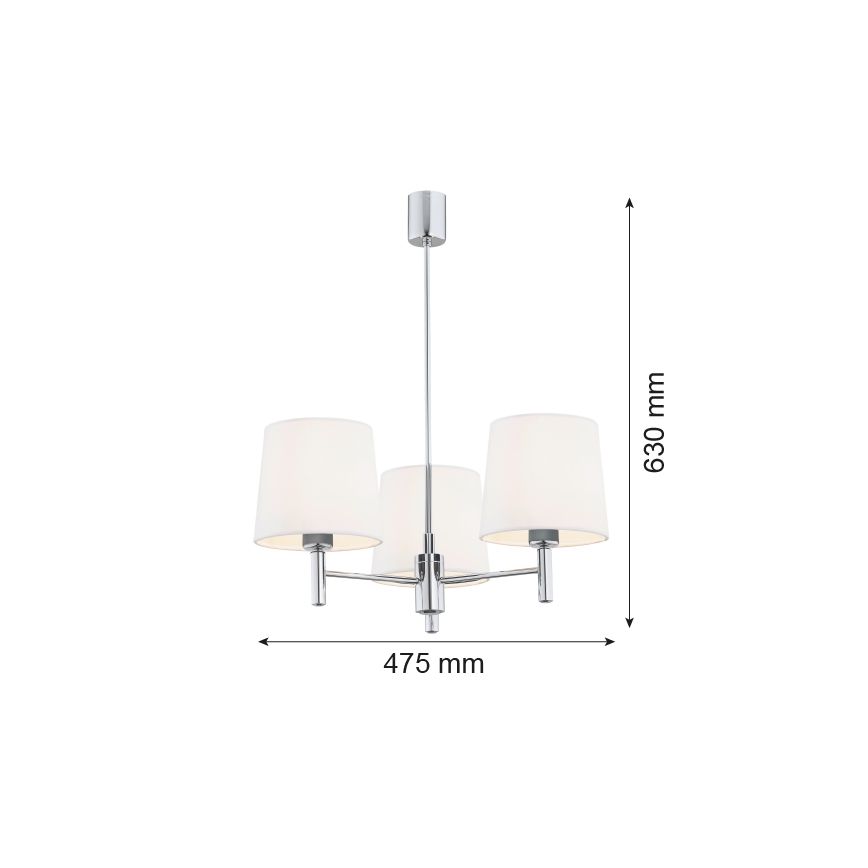 Brilagi - Luster na štapu MONTE 3xE27/60W/230V krem/sjajni krom
