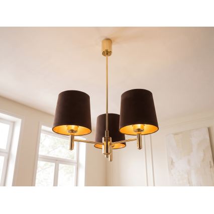 Brilagi - Luster na štapu MONTE 3xE27/60W/230V smeđa/zlatna