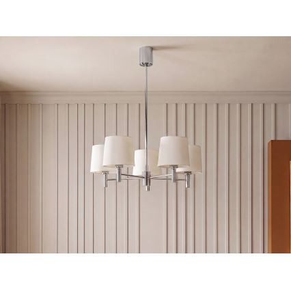 Brilagi - Luster na štapu MONTE 5xE27/60W/230V krem/sjajni krom