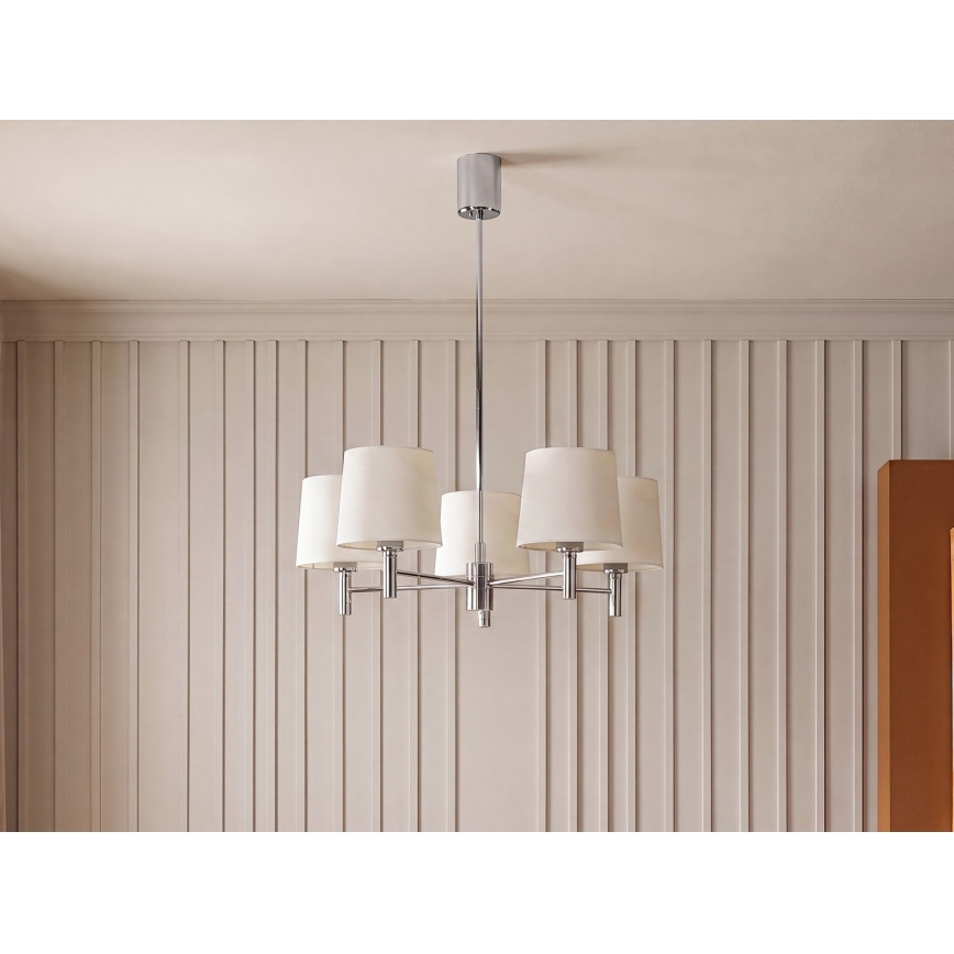 Brilagi - Luster na štapu MONTE 5xE27/60W/230V krem/sjajni krom