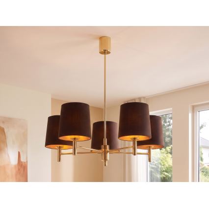 Brilagi - Luster na štapu MONTE 5xE27/60W/230V smeđa/zlatna