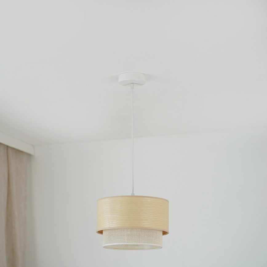 Brilagi - Luster na užetu ARIZONA BOHO 1xE27/15W/230V promjer 25 cm bež/bijela