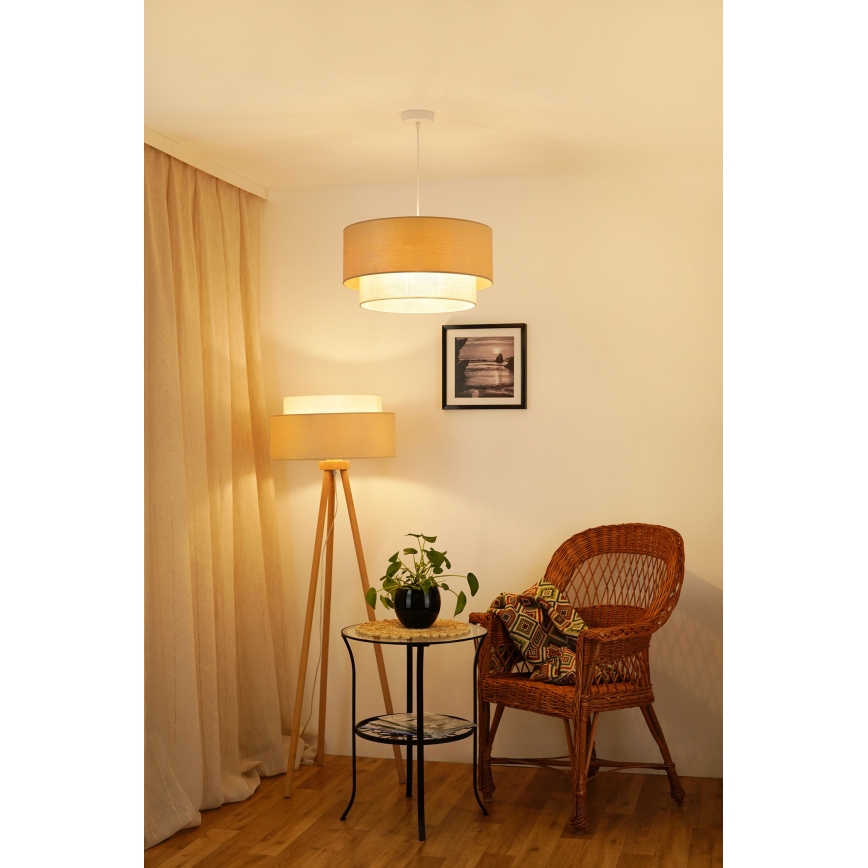 Brilagi - Luster na užetu ARIZONA BOHO 1xE27/15W/230V promjer 45 cm bež/bijela