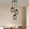 Brilagi - Luster na užetu BASKLITE 3xE27/15W/230V kaučukovo drvo/crna