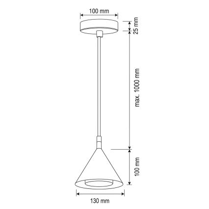 Brilagi - Luster na užetu CONE SINGLE 1xGX53/15W/230V crna
