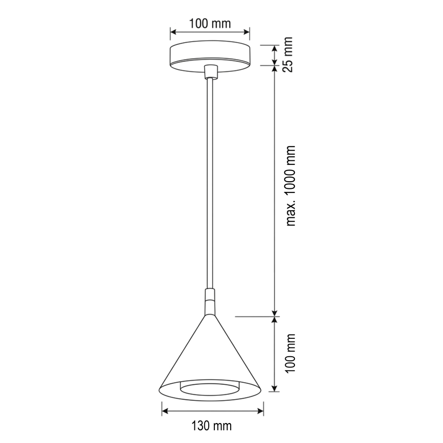 Brilagi - Luster na užetu CONE SINGLE 1xGX53/15W/230V crna