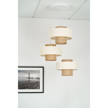 Brilagi - Luster na užetu DALLAS 3xE27/15W/230V smeđa/krem/bijela
