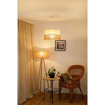 Brilagi - Luster na užetu ROYAL YUTE 1xE27/15W/230V promjer 40 cm bež/crvena