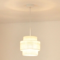 Brilagi - Luster na užetu SPACE YUTE 1xE27/15W/230V promjer 25 cm krem/bijela