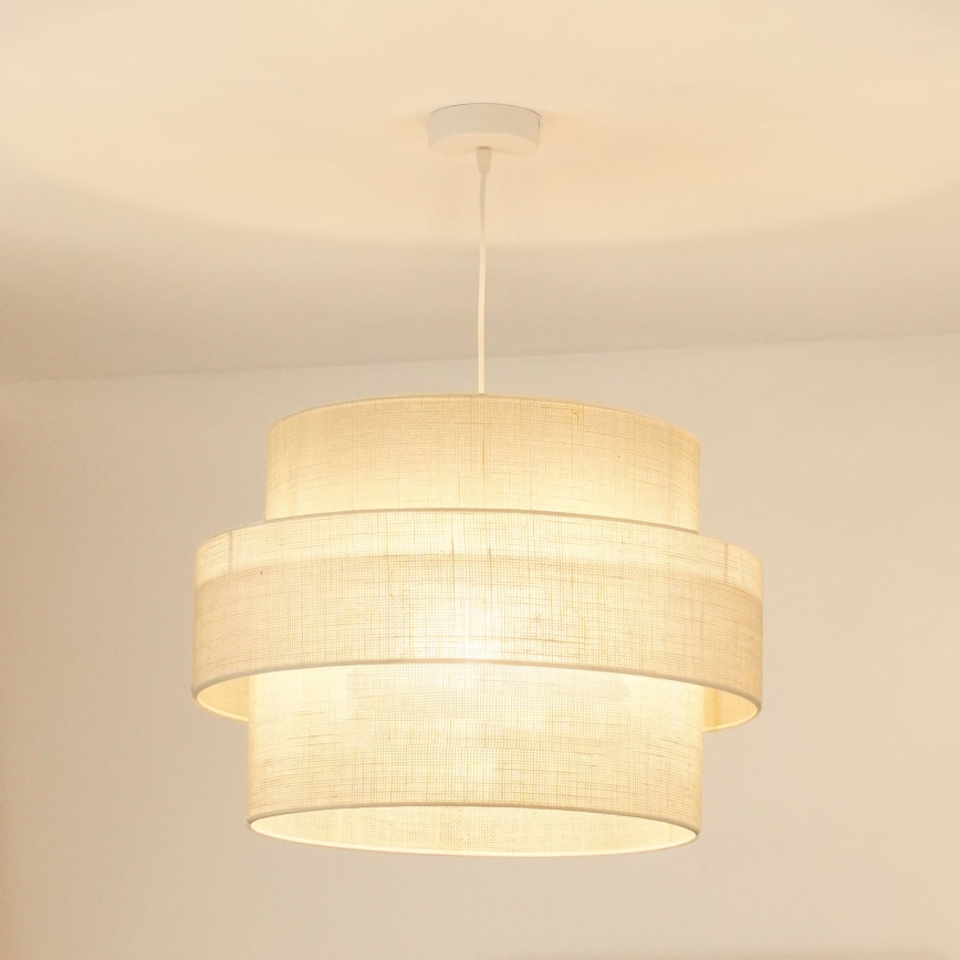 Brilagi - Luster na užetu SPACE YUTE 1xE27/15W/230V promjer 50 cm krem/bijela