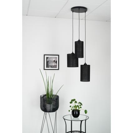 Brilagi - Luster na užetu TUBES 3xE27/15W/230V crna